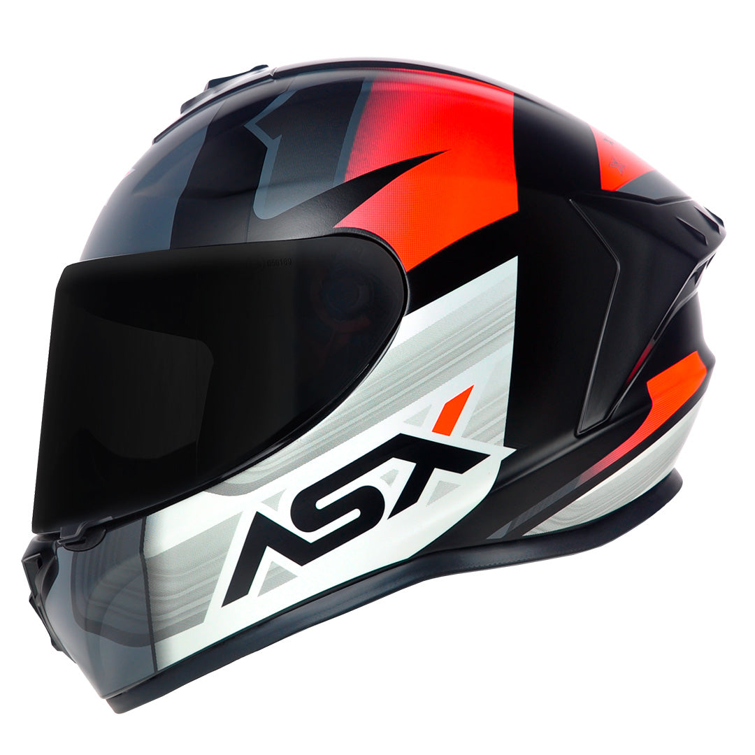 Capacete ASX draken Striker Fosco Preto/Grafite/Vermelho