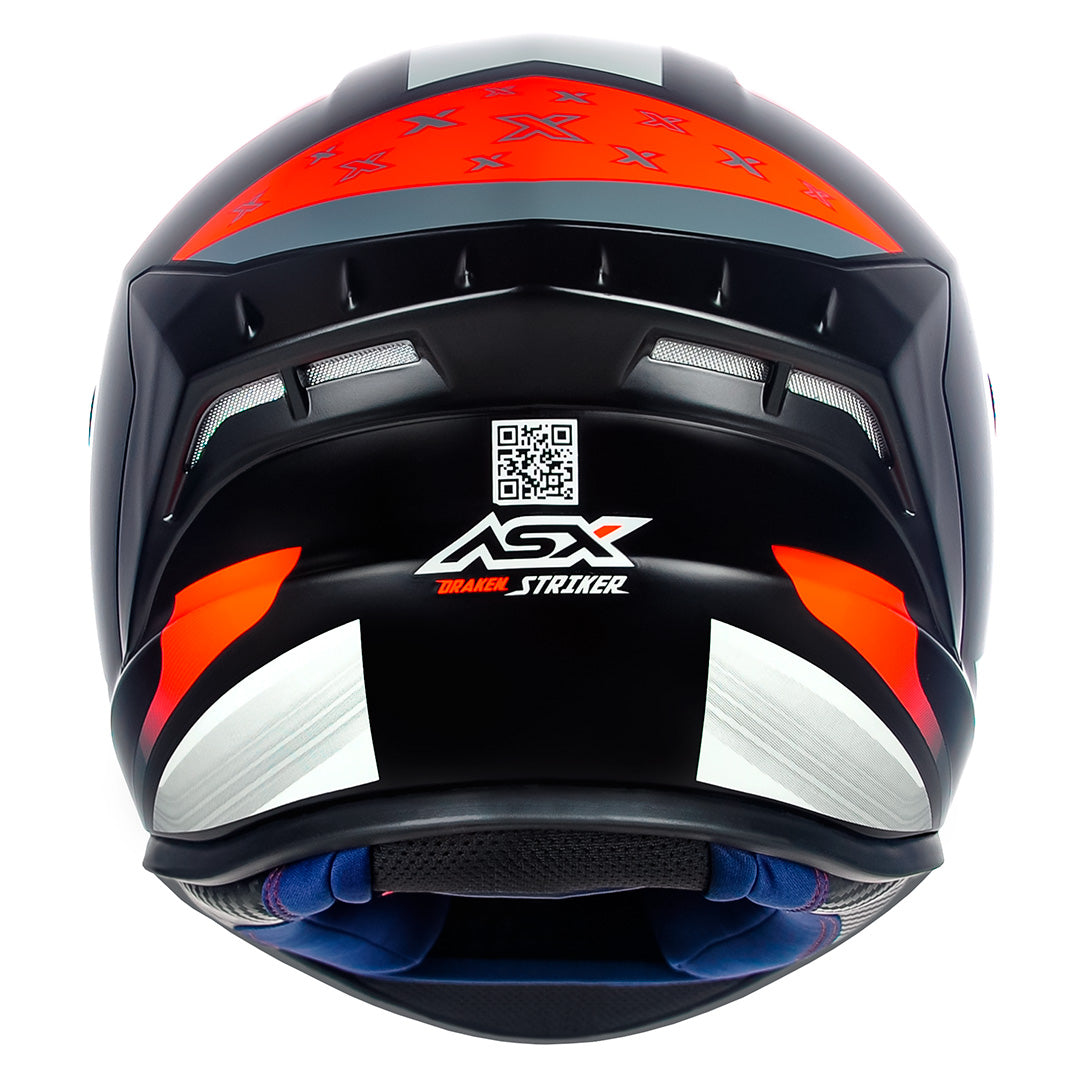 Capacete ASX draken Striker Fosco Preto/Grafite/Vermelho