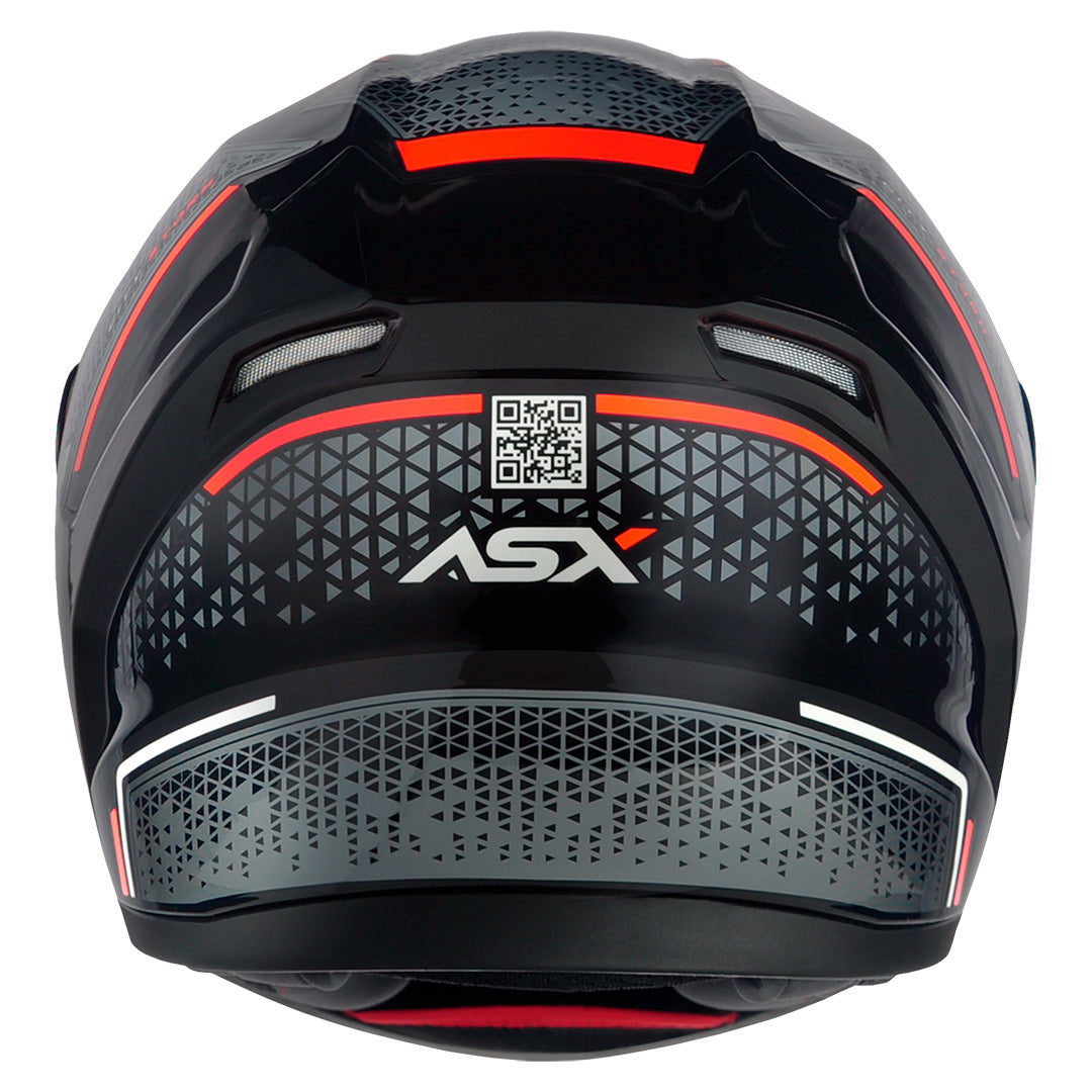 Capacete ASX City Storm Brilho Preto/Cinza/Vermelho