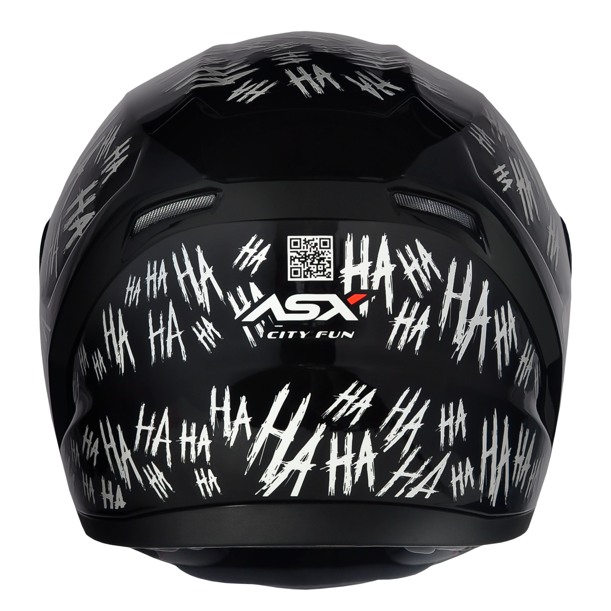 Capacete ASX City Fun Brilho Preto/Branco