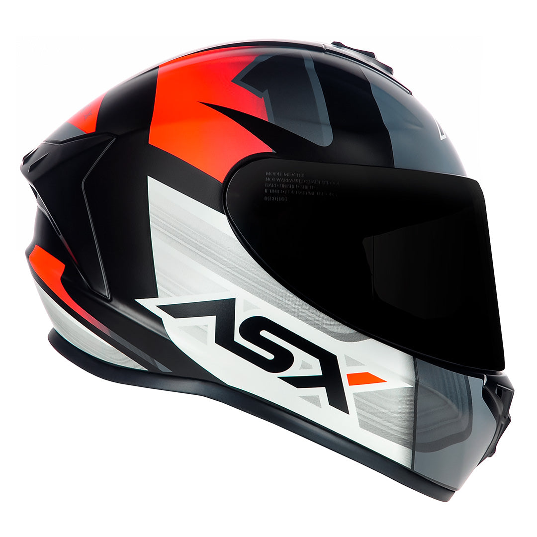 Capacete ASX draken Striker Fosco Preto/Grafite/Vermelho