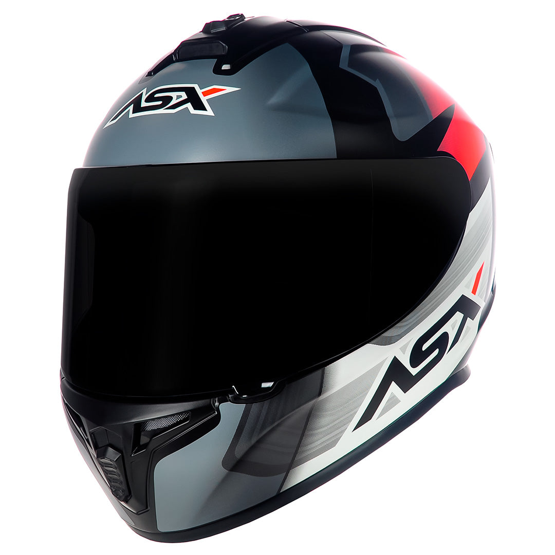 Capacete ASX draken Striker Fosco Preto/Grafite/Vermelho
