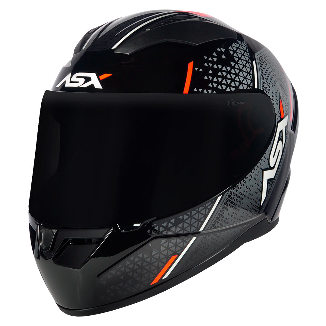 Capacete ASX City Storm Brilho Preto/Cinza/Vermelho