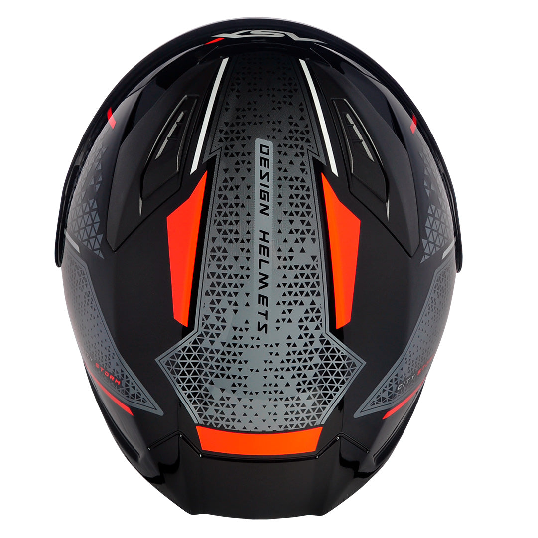 Capacete ASX City Storm Brilho Preto/Cinza/Vermelho