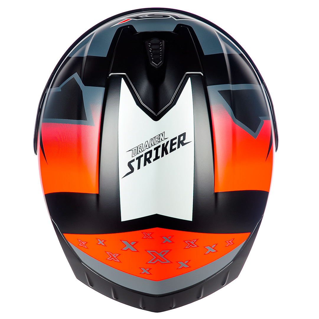 Capacete ASX draken Striker Fosco Preto/Grafite/Vermelho