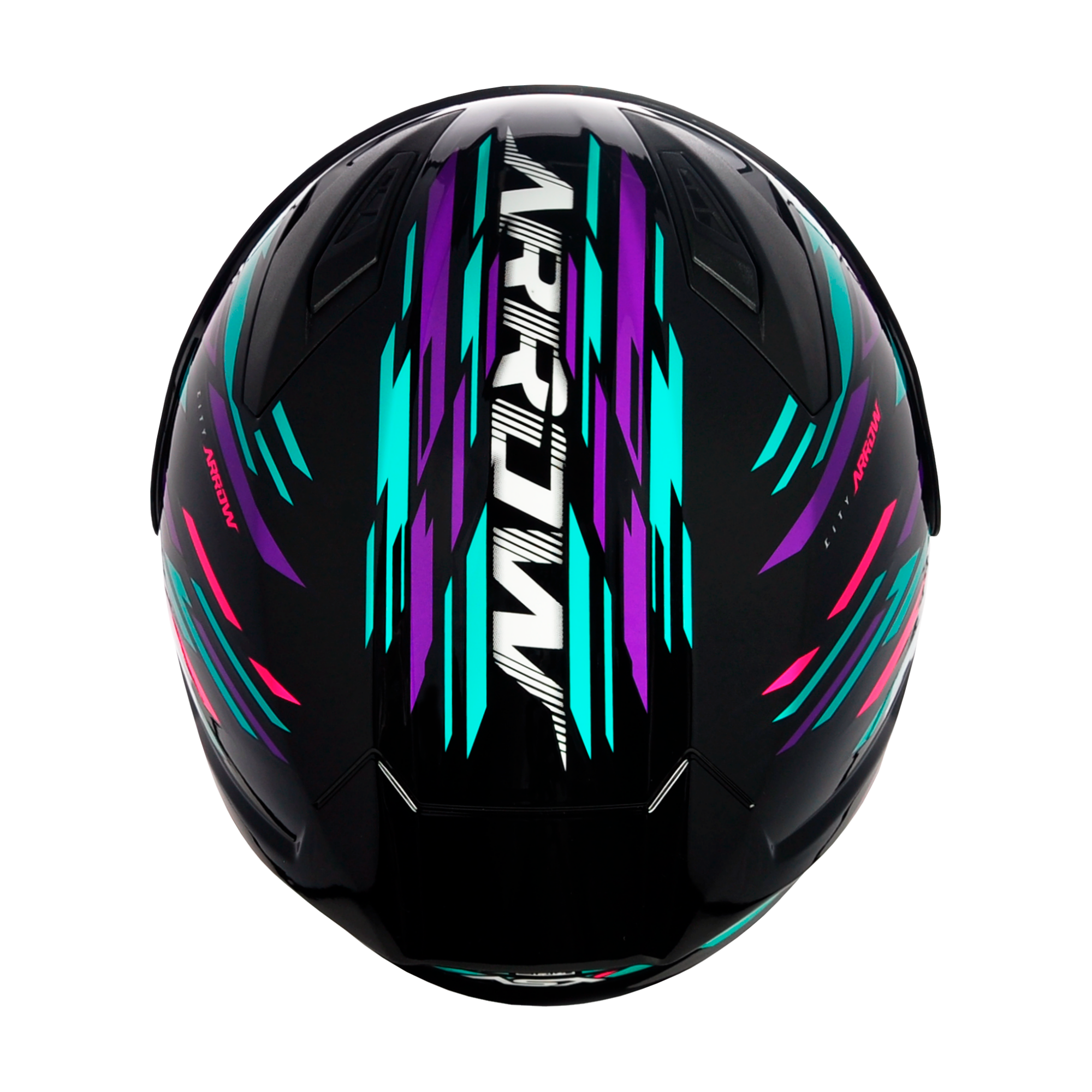 Capacete ASX City Arrow Brilho Preto/Tiffany/Roxo