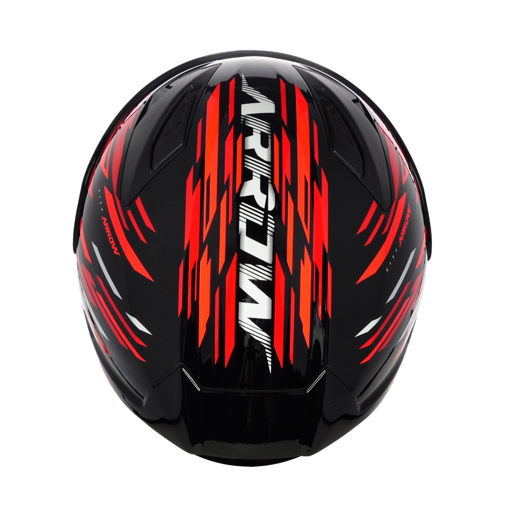 Capacete ASX City Arrow Brilho Preto/Vermelho/Branco