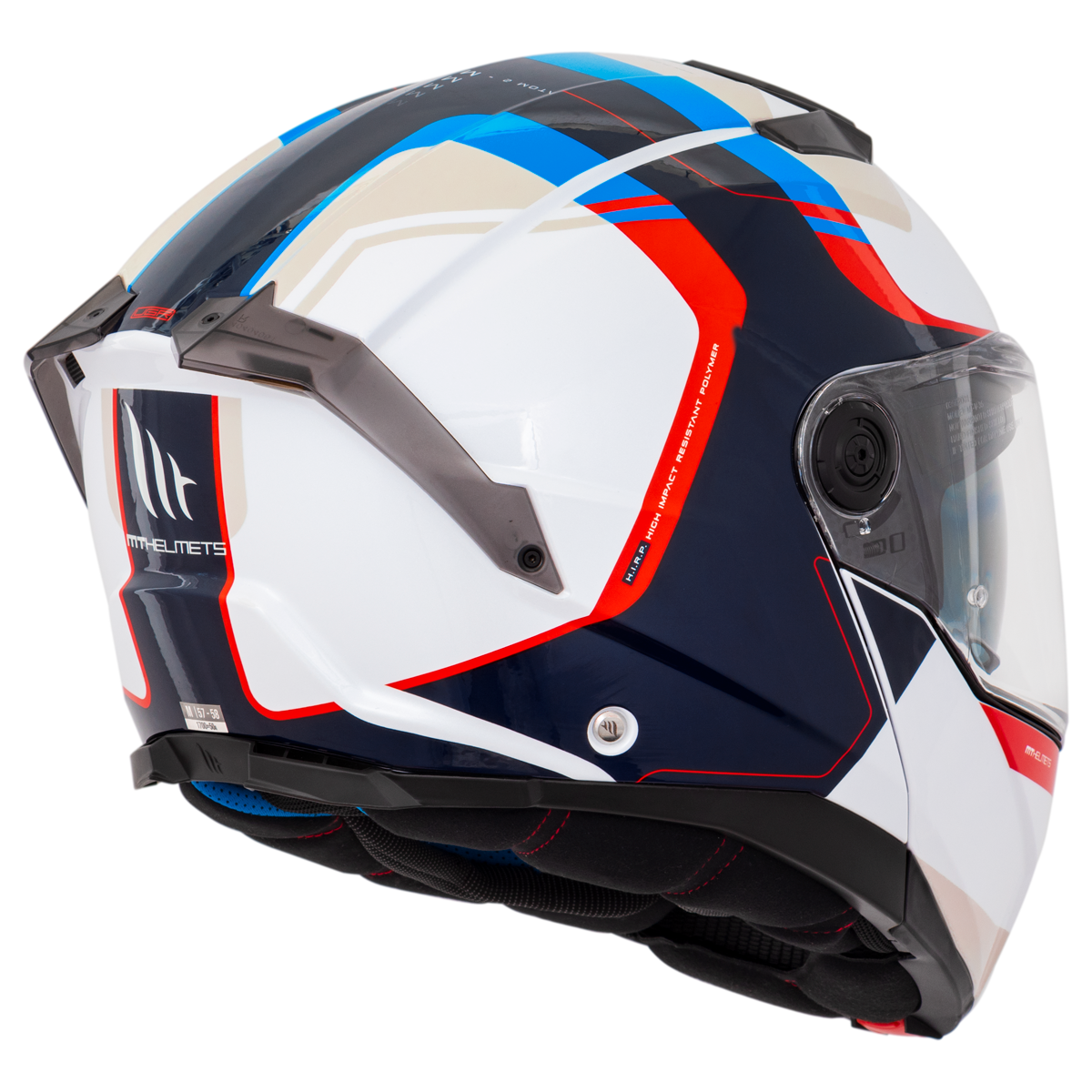 Capacete Mt Helmets Atom 2 SV Emalla C7 Branco Brilho