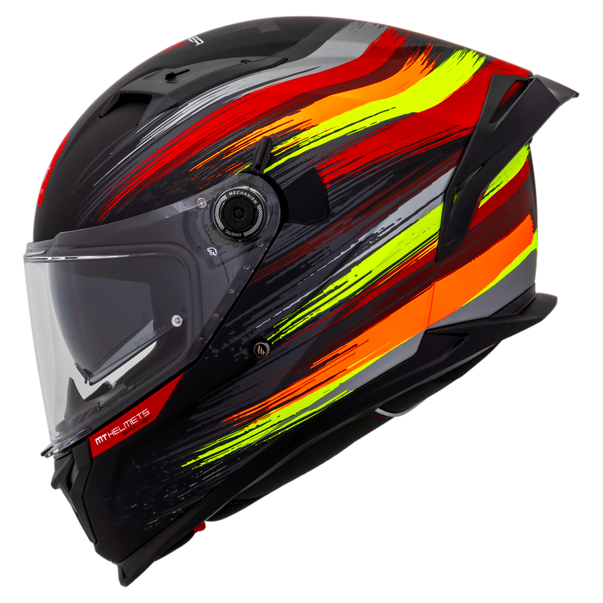 Capacete Mt Helmets Braker SV Paint C4 Flourecente Preto Brilho