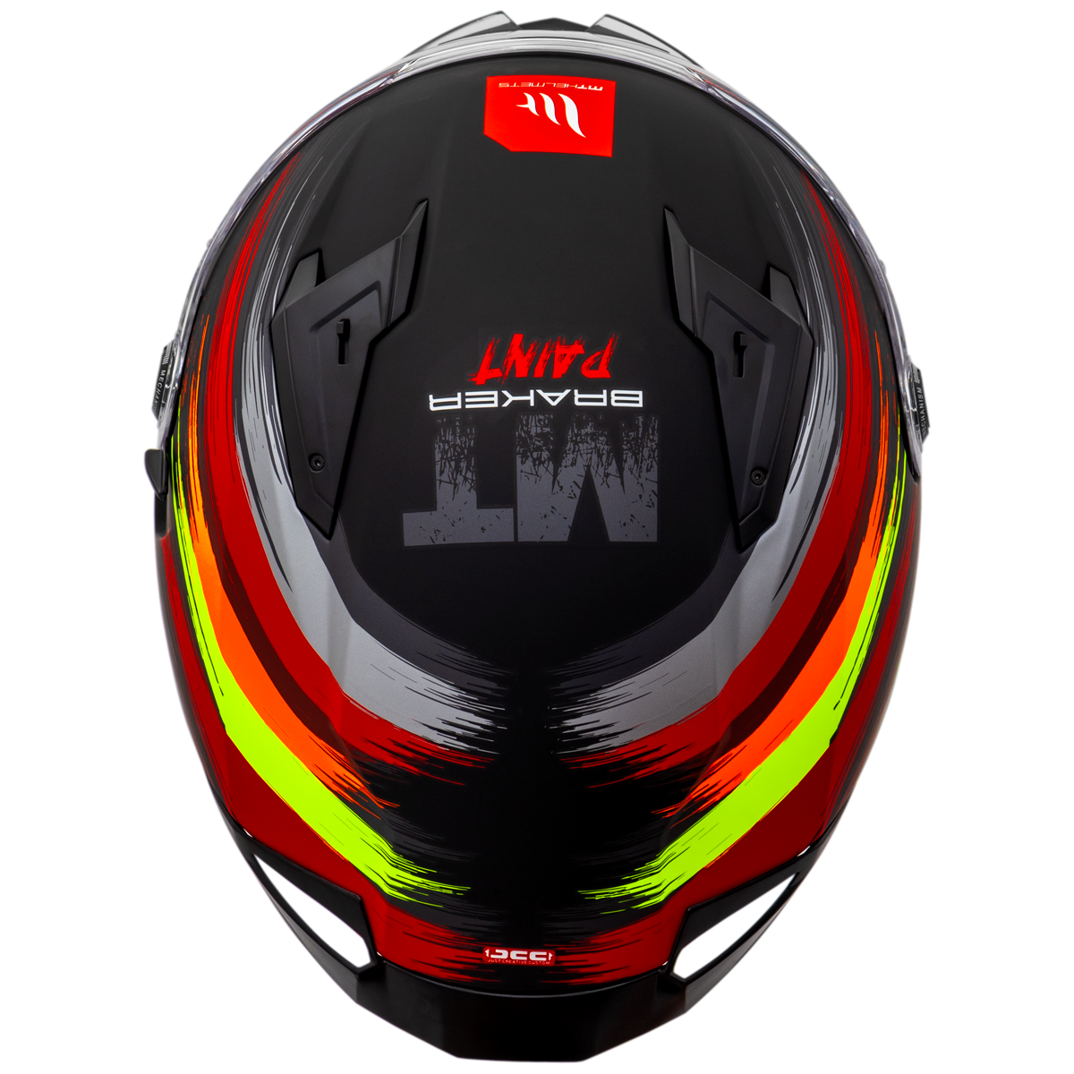 Capacete Mt Helmets Braker SV Paint C4 Flourecente Preto Brilho