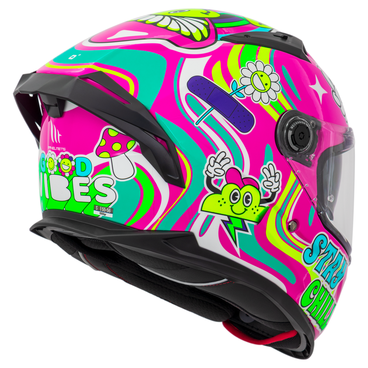 Capacete Mt Helmets Braker SV Trip C8 Rosa Brilho