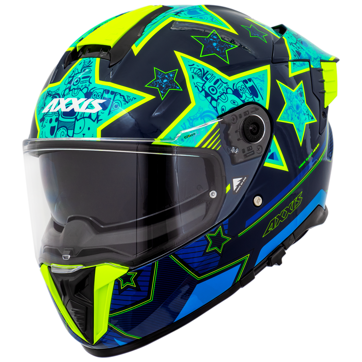 Capacete Axxis Hawk Evo Sv Heaven C7 Azul Brilho