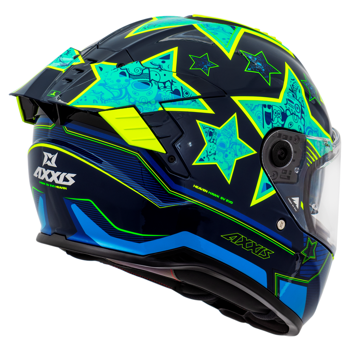 Capacete Axxis Hawk Evo Sv Heaven C7 Azul Brilho