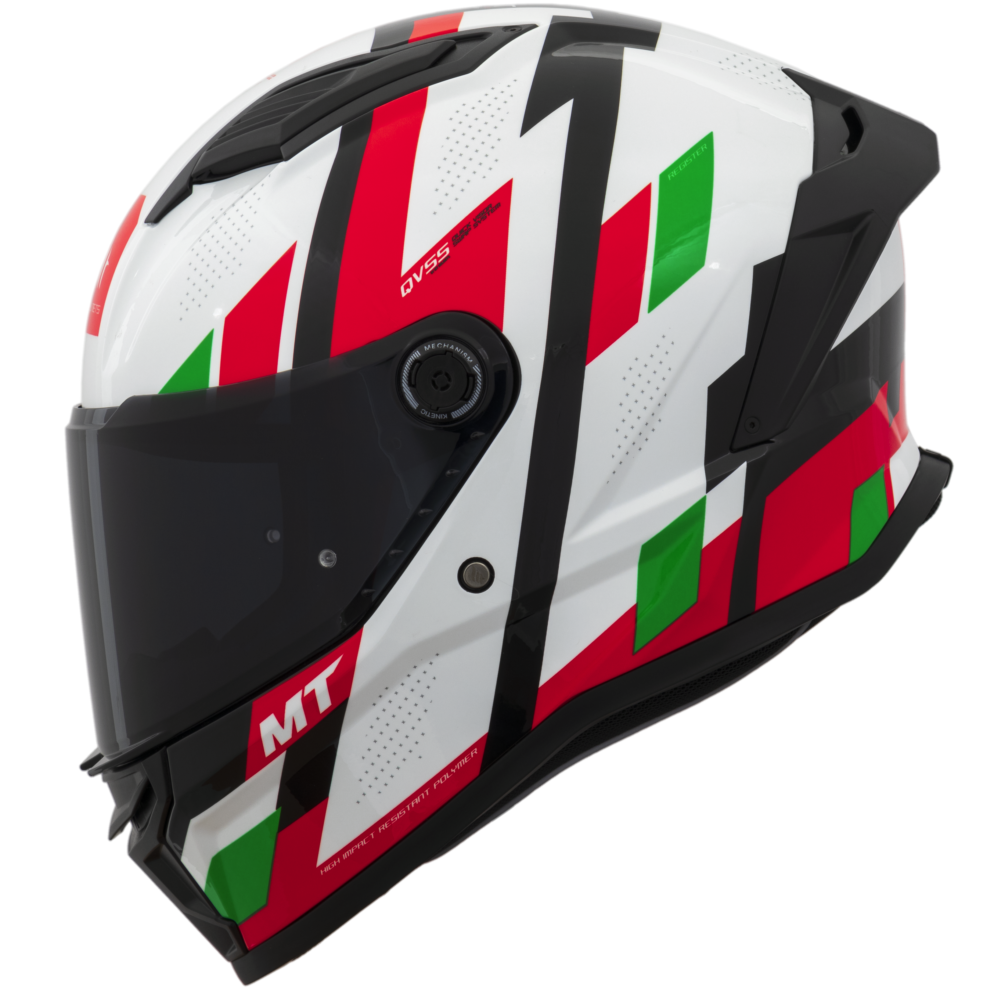 Capacete Mt Helmets Stinger 2 Register C6 Branco Vermelho Brilho