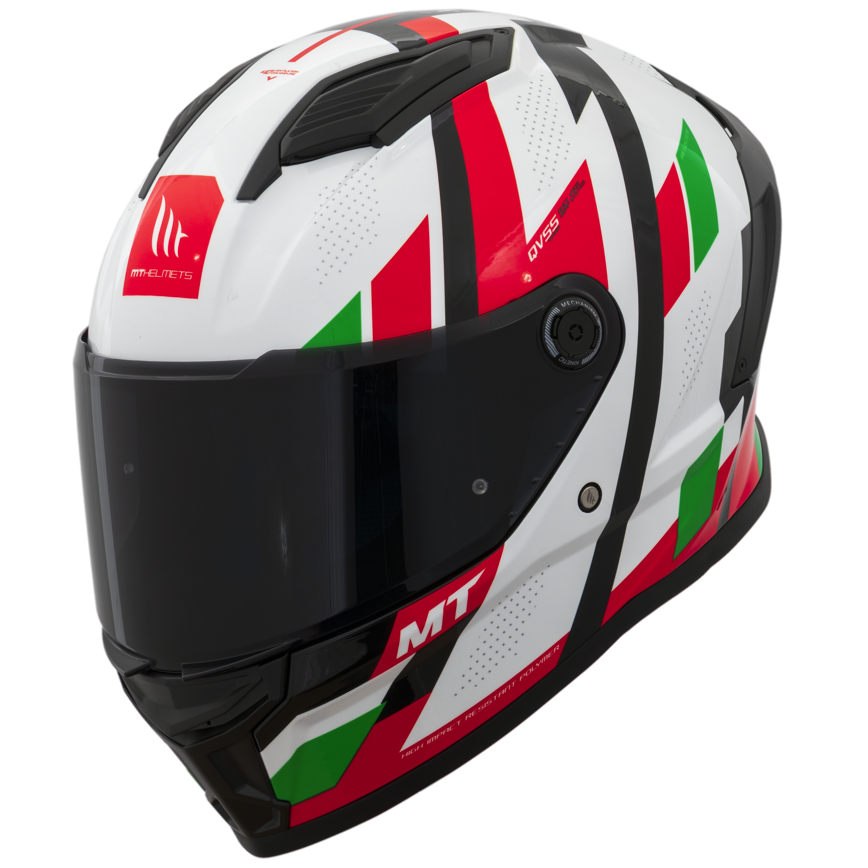 Capacete Mt Helmets Stinger 2 Register C6 Branco Vermelho Brilho