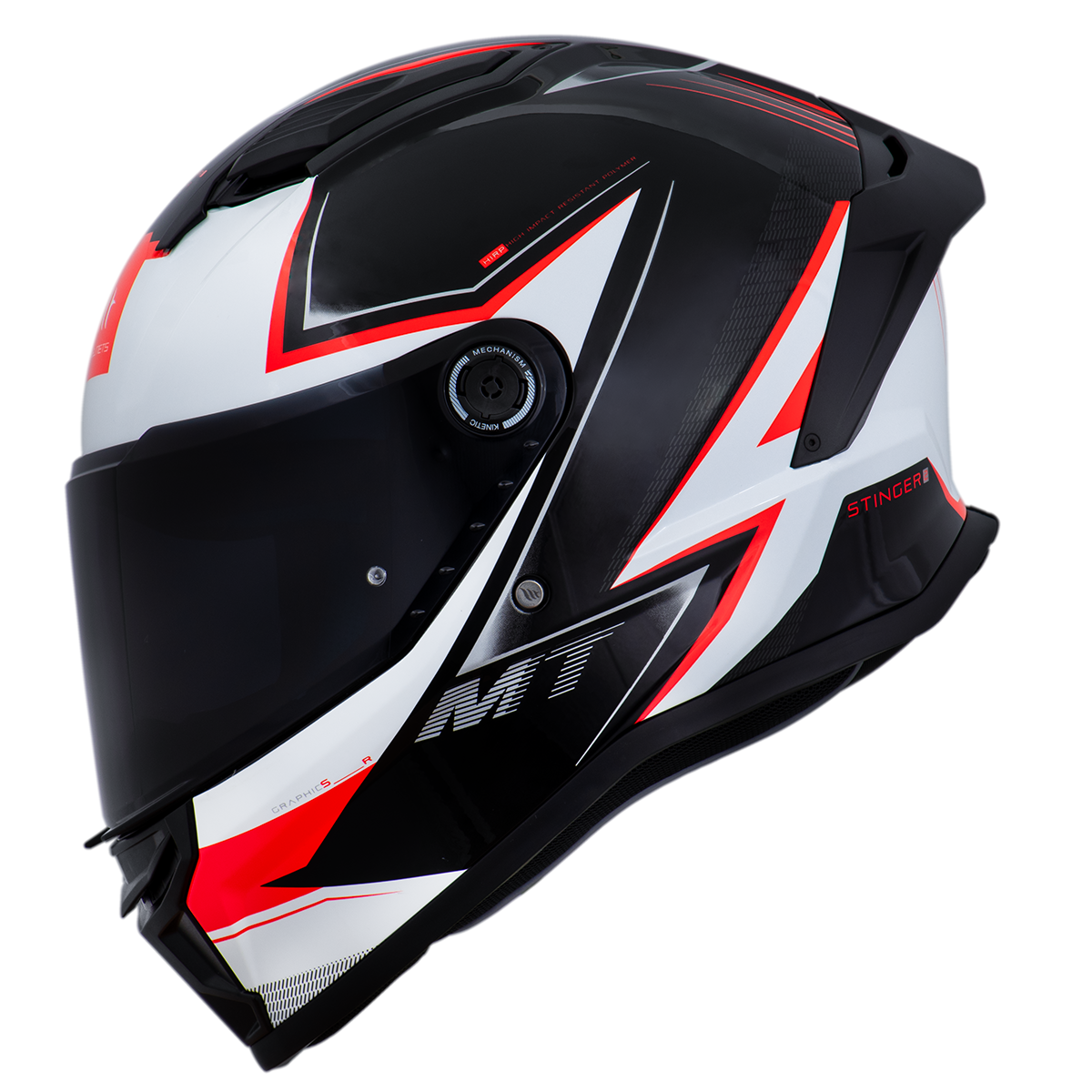 Capacete Mt Helmets Stinger 2 Sr B5 Branco Vermelho Brilho