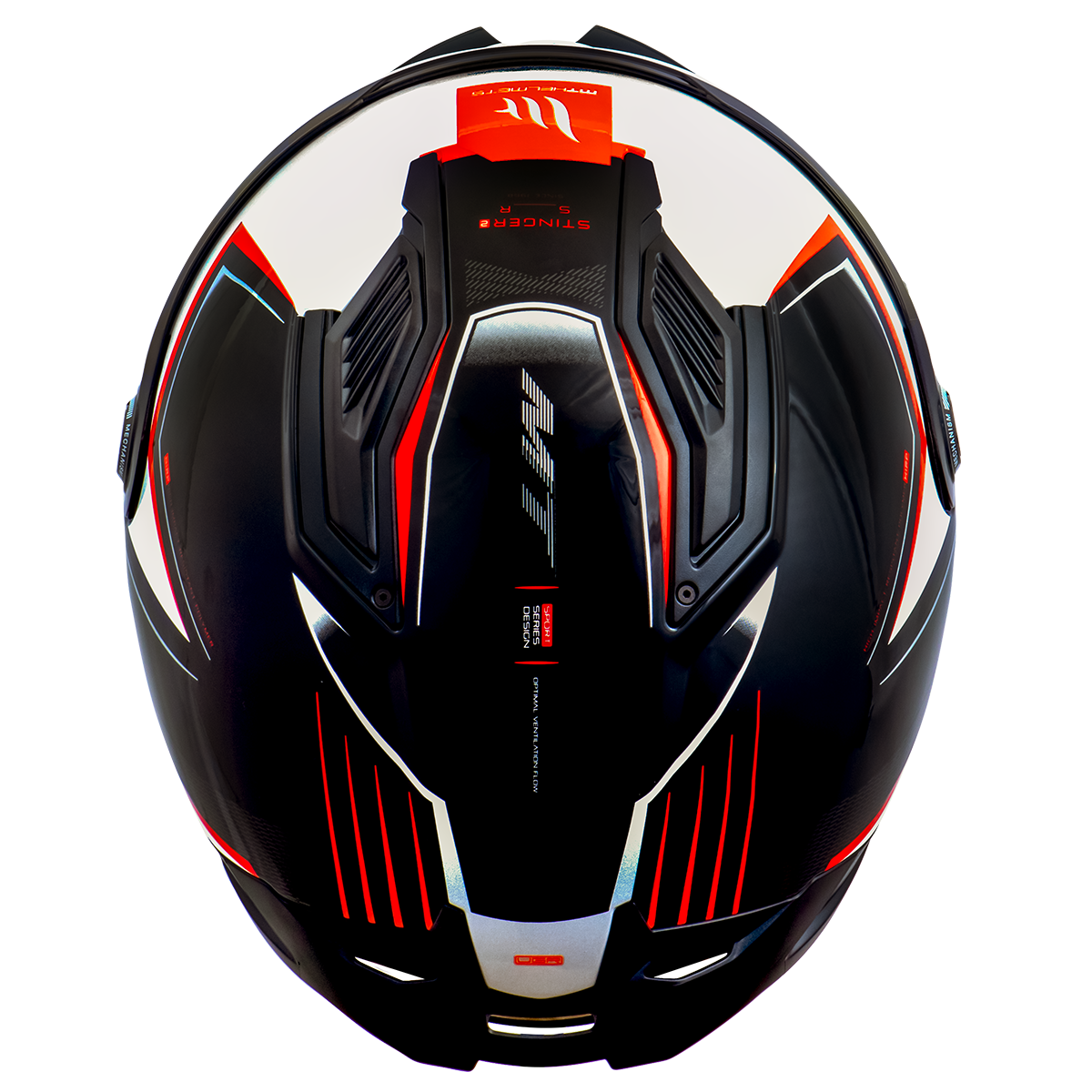 Capacete Mt Helmets Stinger 2 Sr B5 Branco Vermelho Brilho