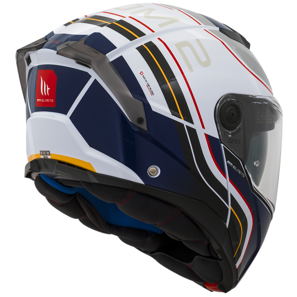 Capacete Mt Helmets Atom 2 SV Xenom A7 Branco Azul Brilho