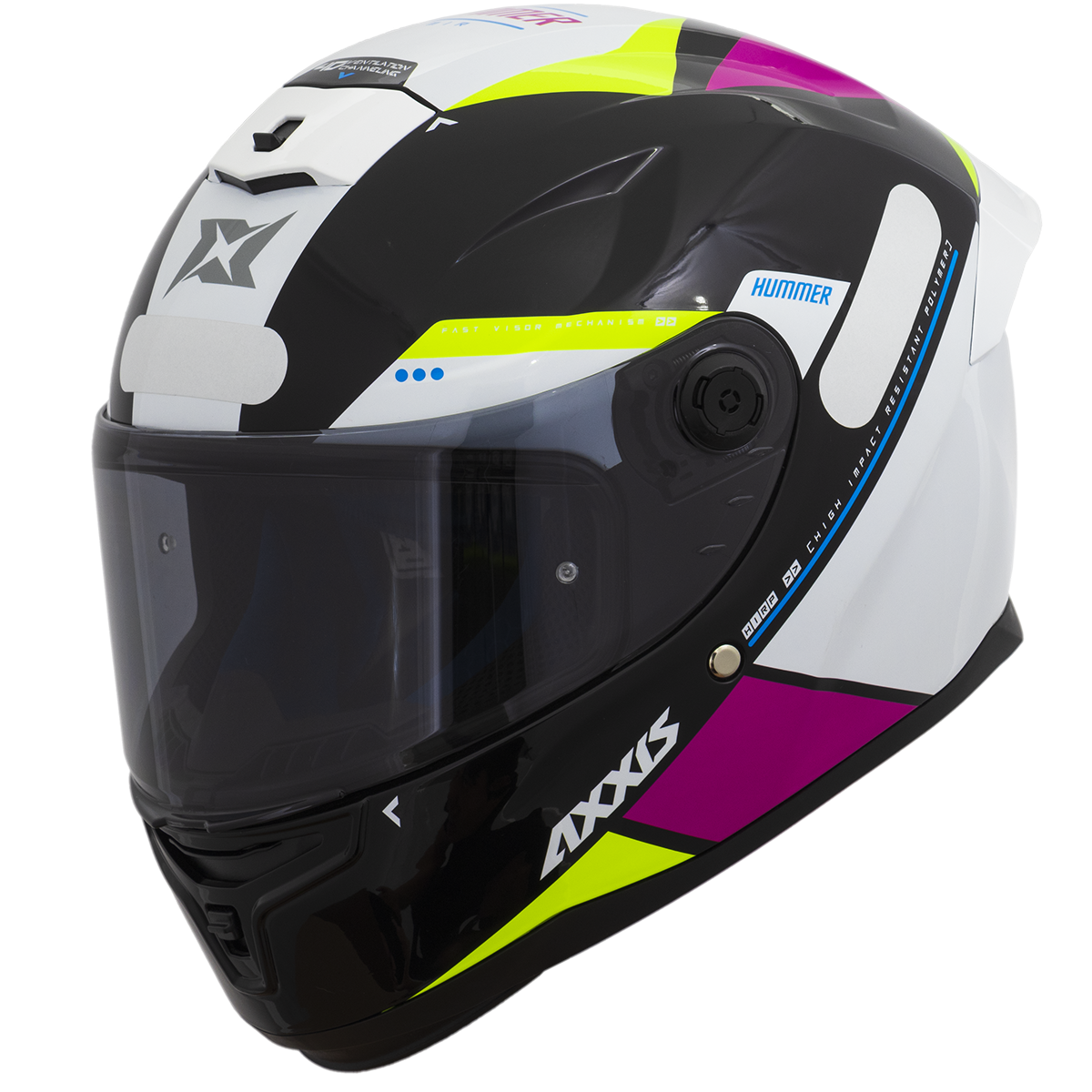 Capacete Axxis Hummer Mir E8 Preto Brilho