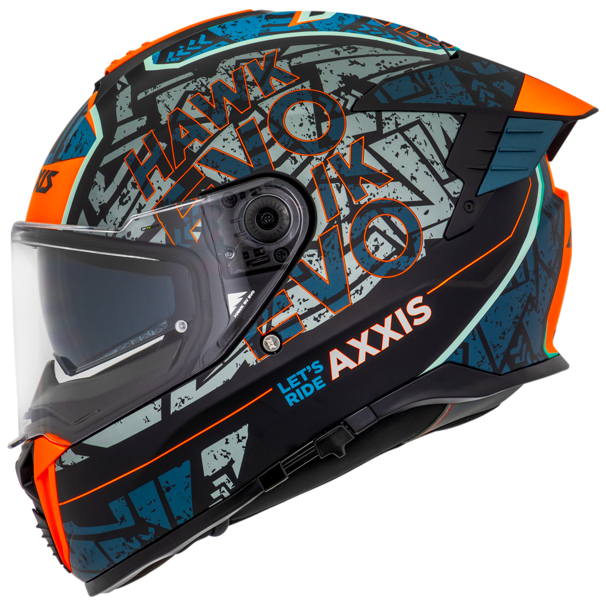 Capacete Axxis Hawk Evo Sv Lets Ride B7 Azul Matte