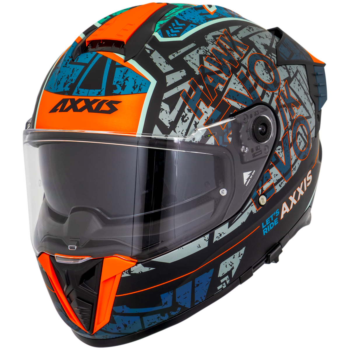 Capacete Axxis Hawk Evo Sv Lets Ride B7 Azul Matte