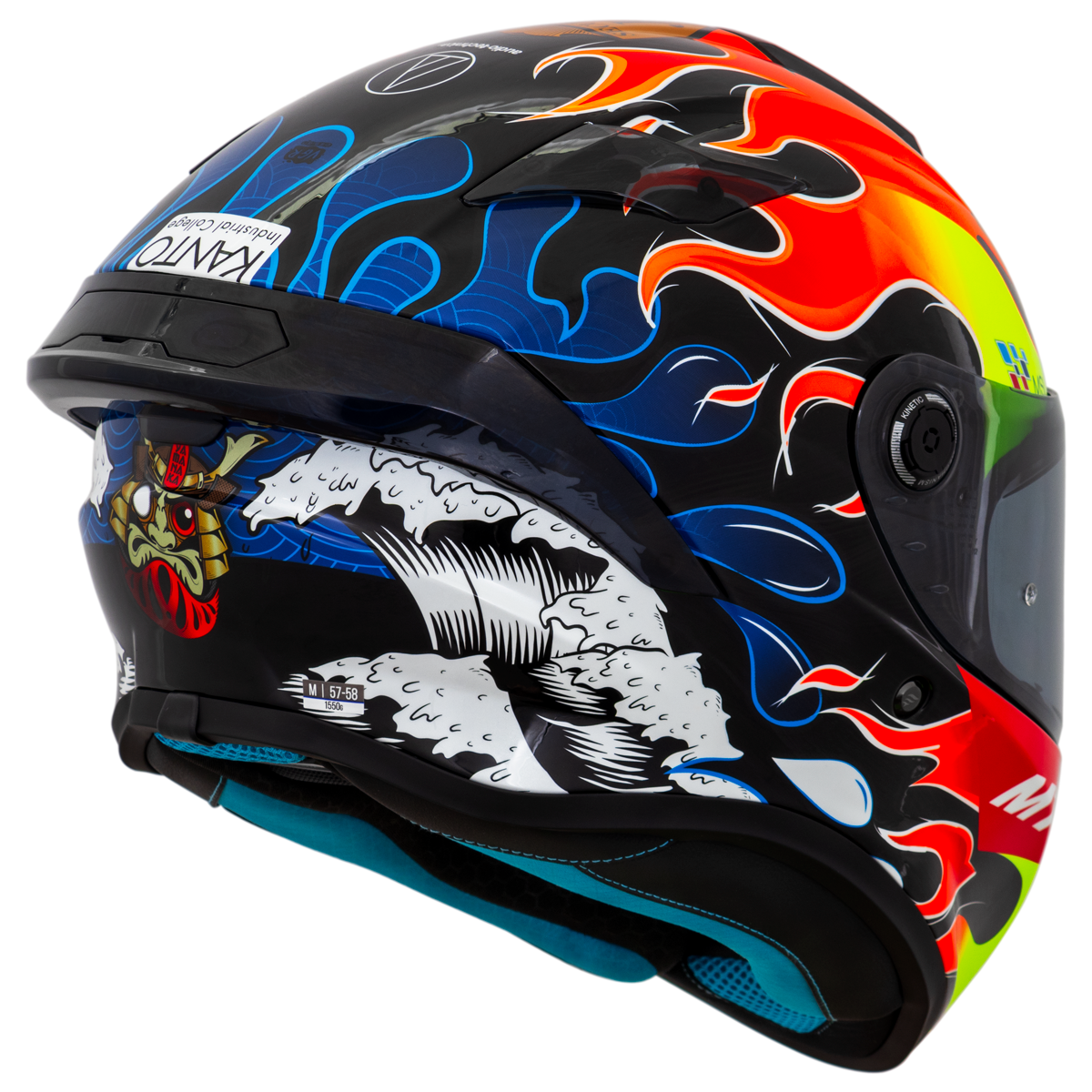 Capacete Mt Helmets Targo S Replica Yamanaka 2024 B7 Preto Flourescente Brilho