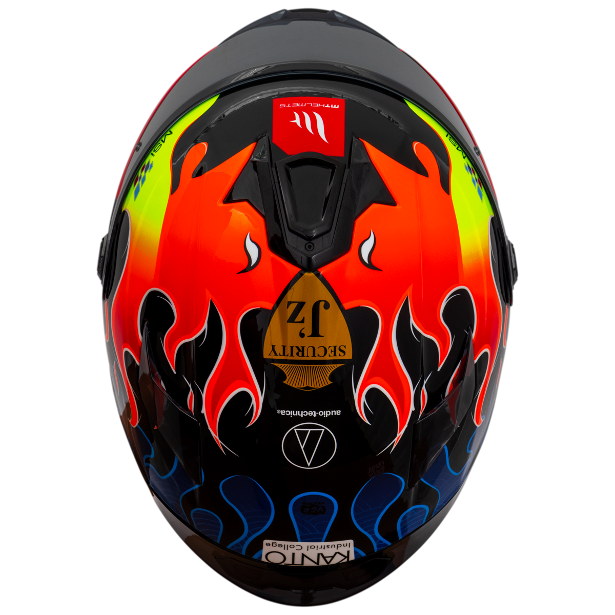 Capacete Mt Helmets Targo S Replica Yamanaka 2024 B7 Preto Flourescente Brilho