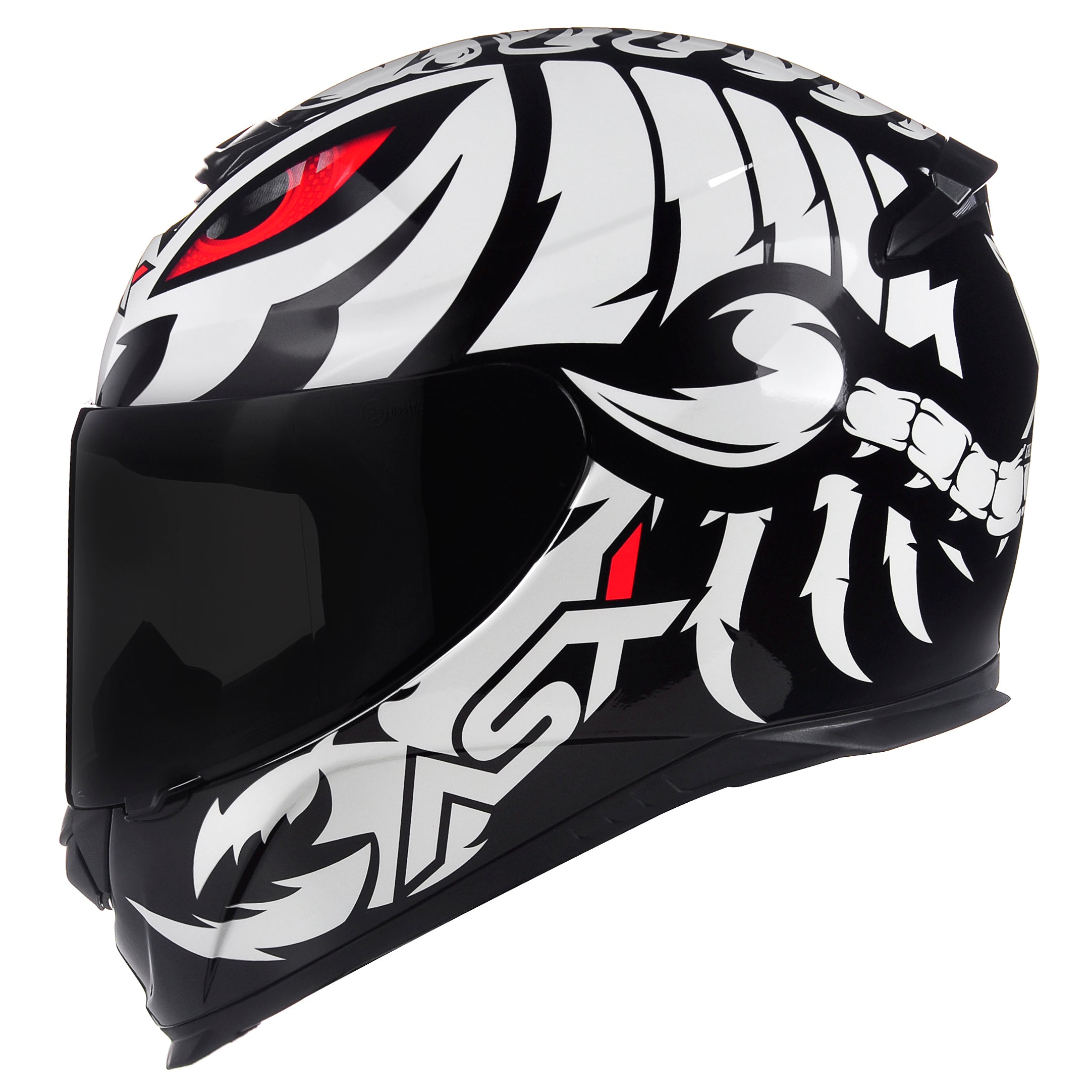 Capacete ASX Eagle Scorpion Brilho Preto/Branco/Vermelho