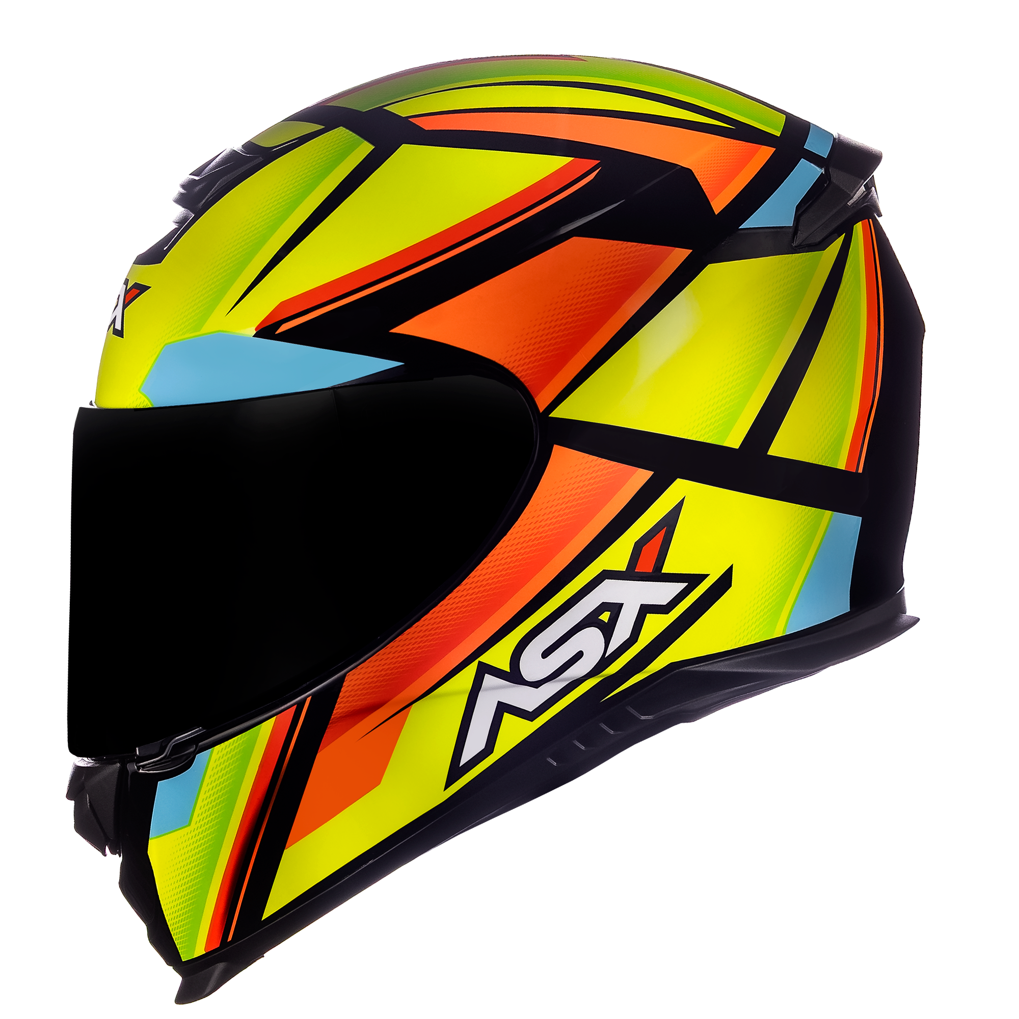 Capacete ASX Eagle Explorer Brilho Preto/Amarelo/Laranja