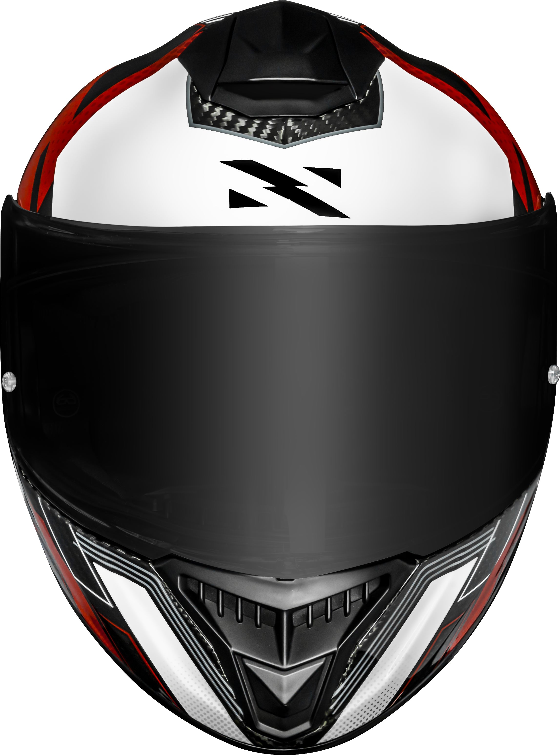 Capacete Norisk Carbon R Team Branco Vermelho
