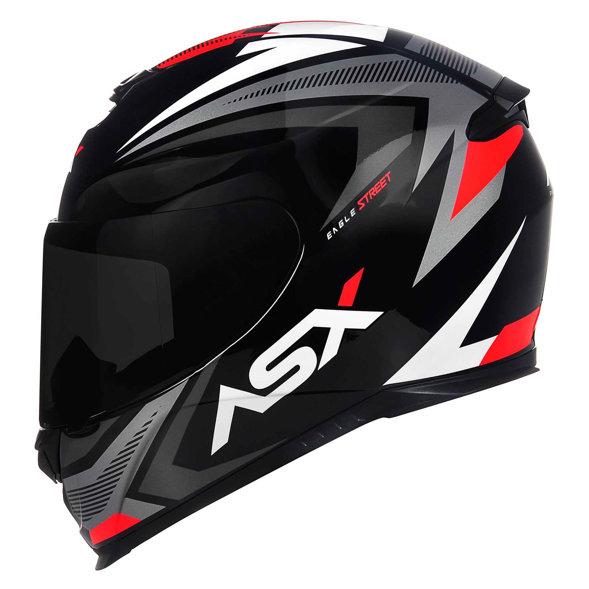 Capacete ASX Eagle Street Brilho Preto/Grafite/Branco