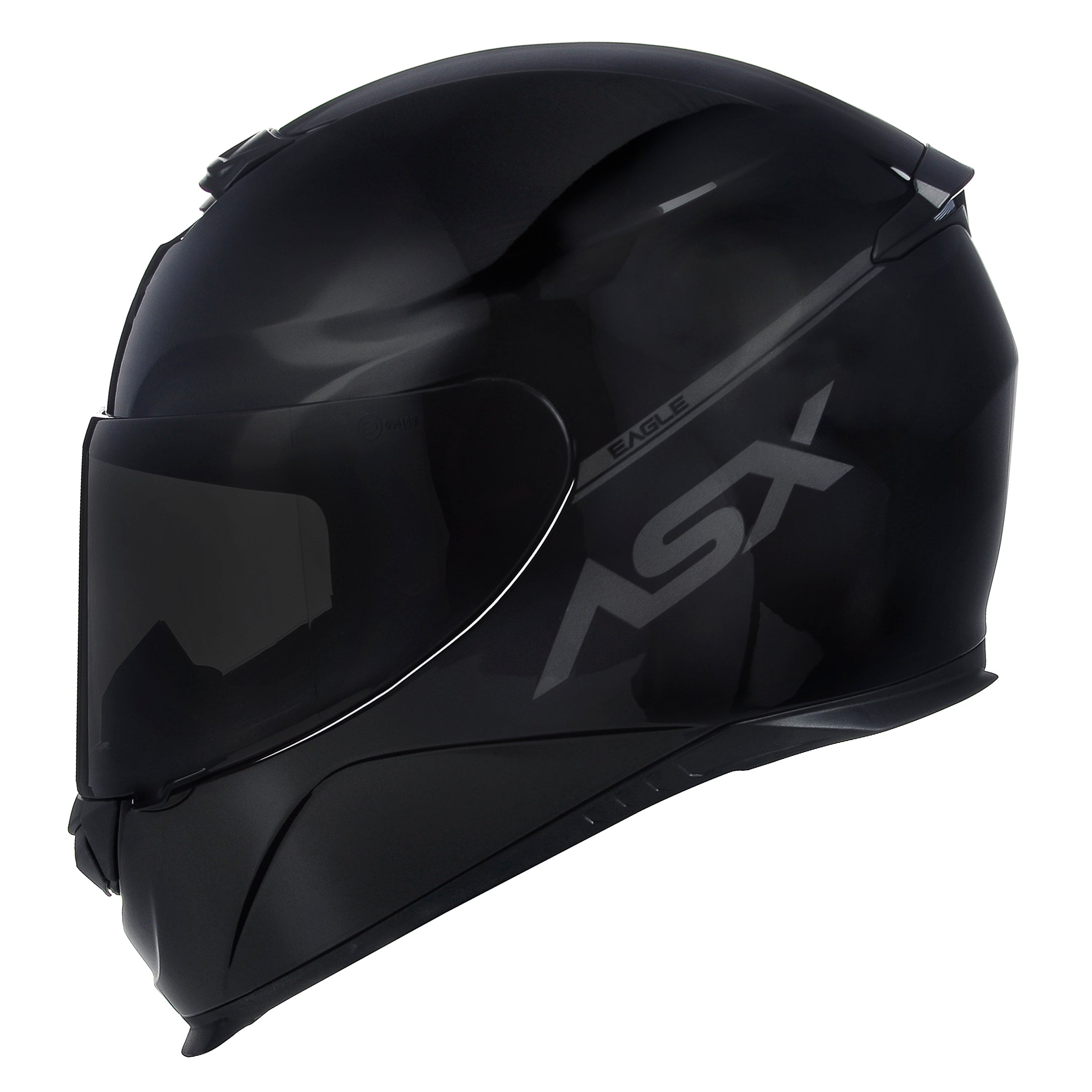 Capacete ASX Eagle Solid Brilho Preto/Cinza