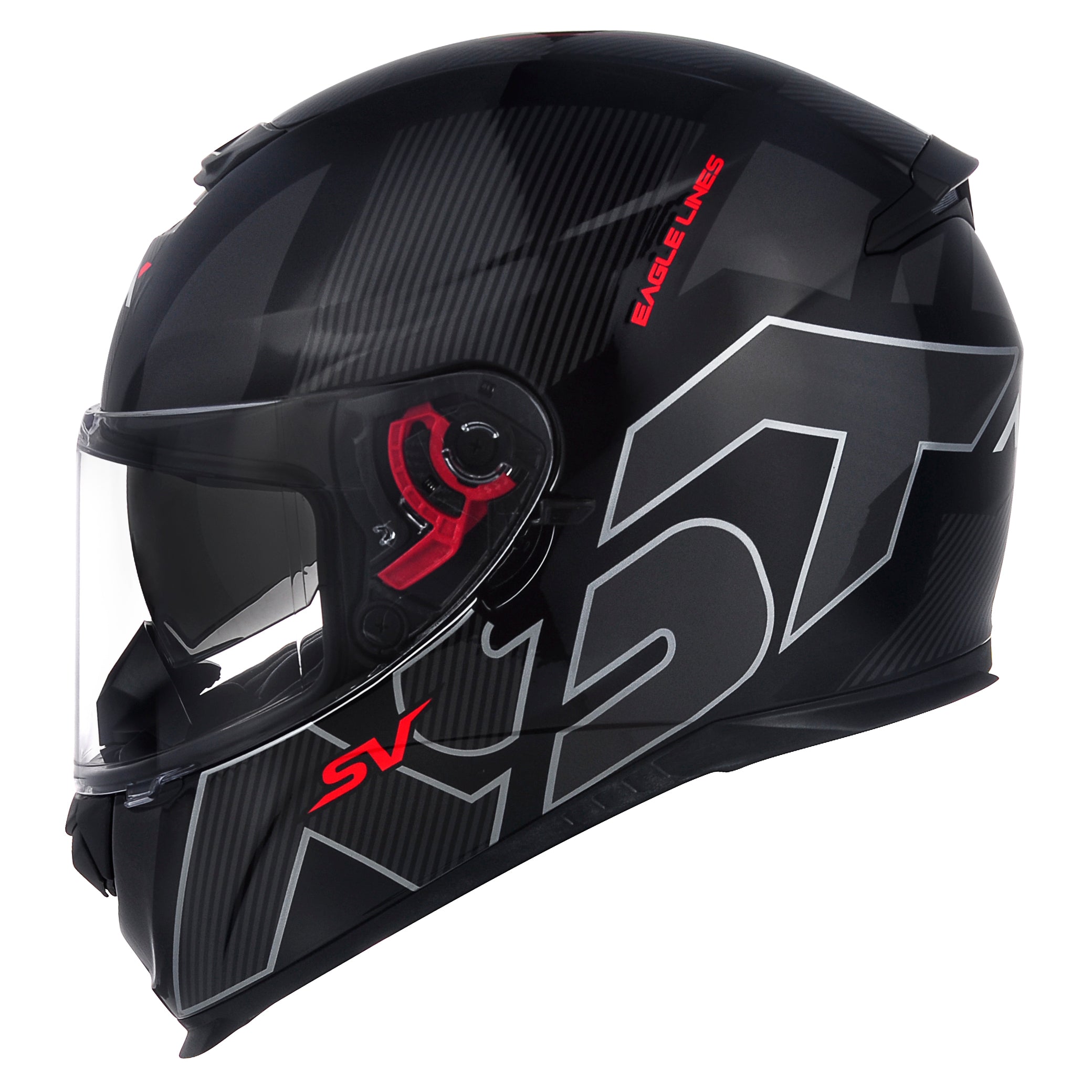 Capacete ASX Eagles SV Lines Brilho Preto/Grafite