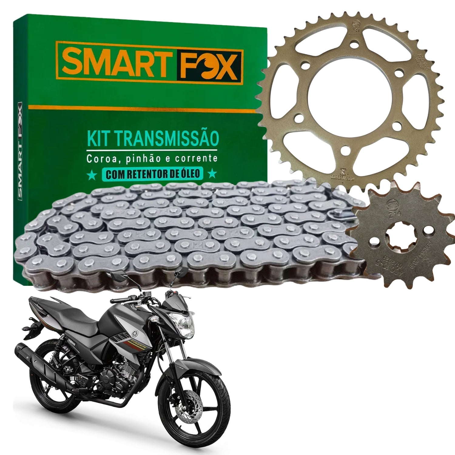 Kit Relação Transmissão com retentor Fazer 150 2014-2021