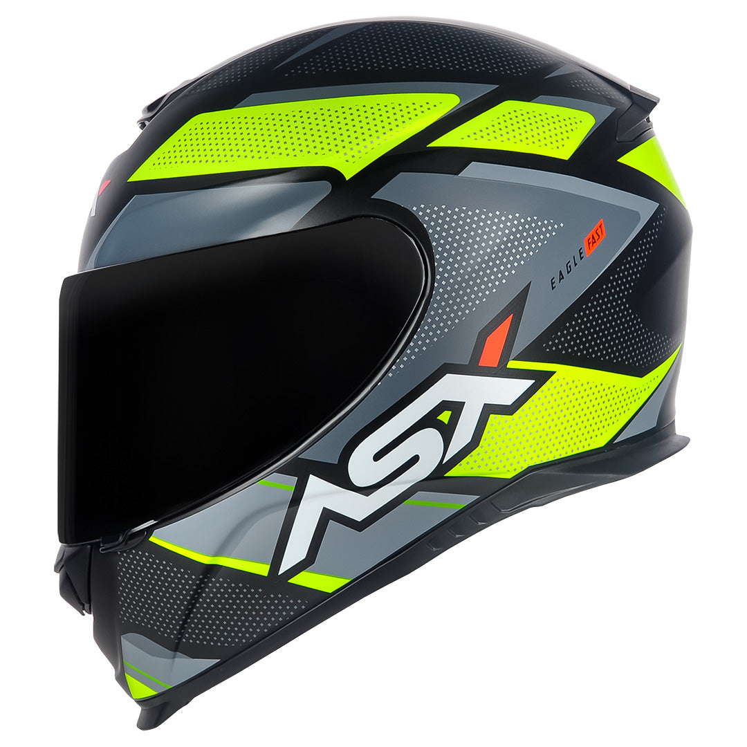 Capacete ASX Eagle Fast Fosco Preto/Amarelo/Cinza