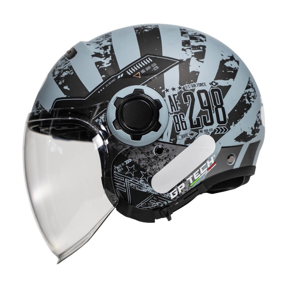 CAPACETE MOTO GP TECH ZOOM C/ OCULOS CAMUFLADO AZUL PRETO