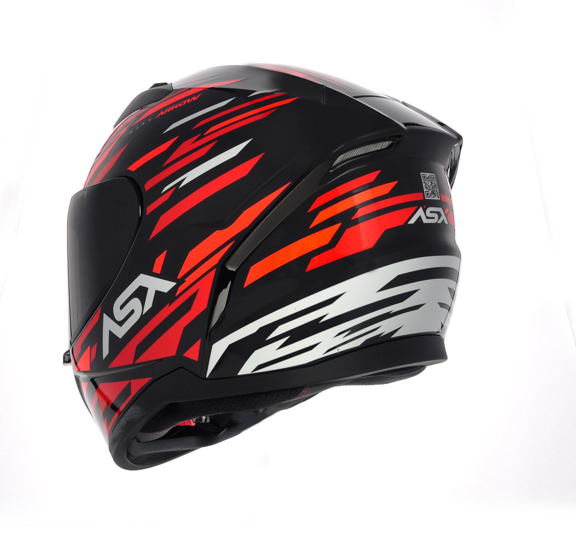 Capacete ASX City Arrow Brilho Preto/Vermelho/Branco