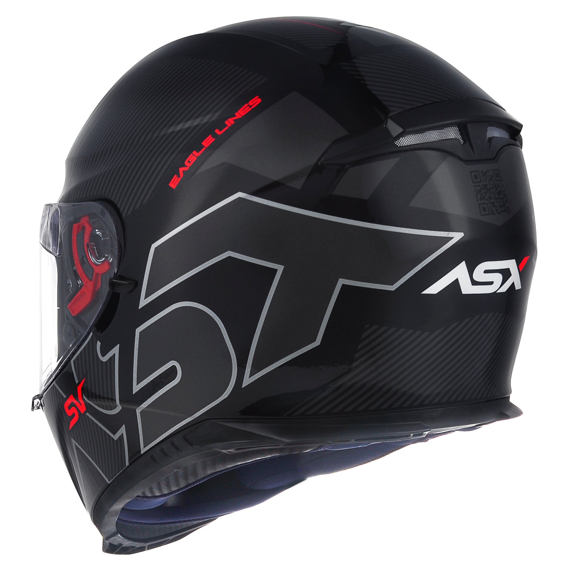 Capacete ASX Eagles SV Lines Brilho Preto/Grafite