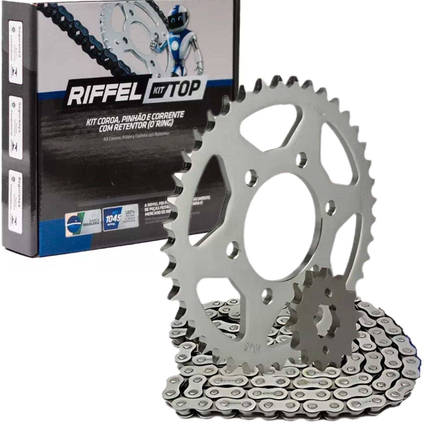 KIT RELAÇÃO RIFFEL COM RETENTOR YAMAHA MT-03 YZF R3 2016 A 2024