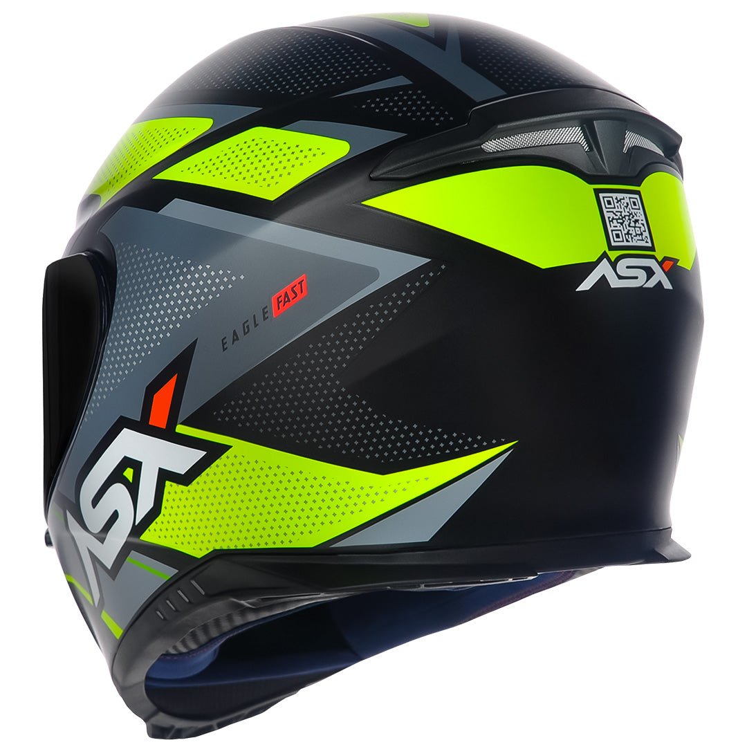 Capacete ASX Eagle Fast Fosco Preto/Amarelo/Cinza
