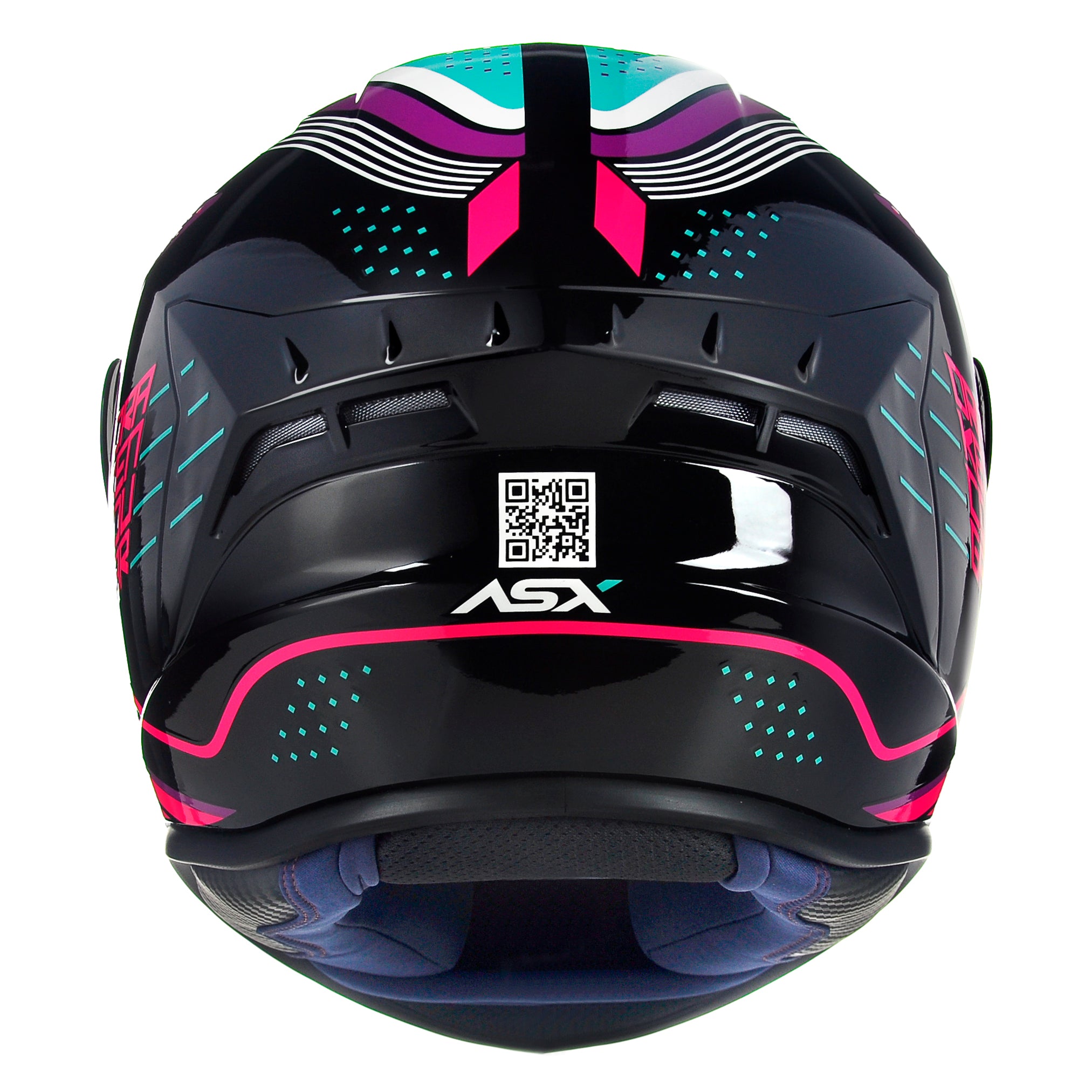 Capacete ASX draken Cougar Brilho Preto/Rosa/Tiffany
