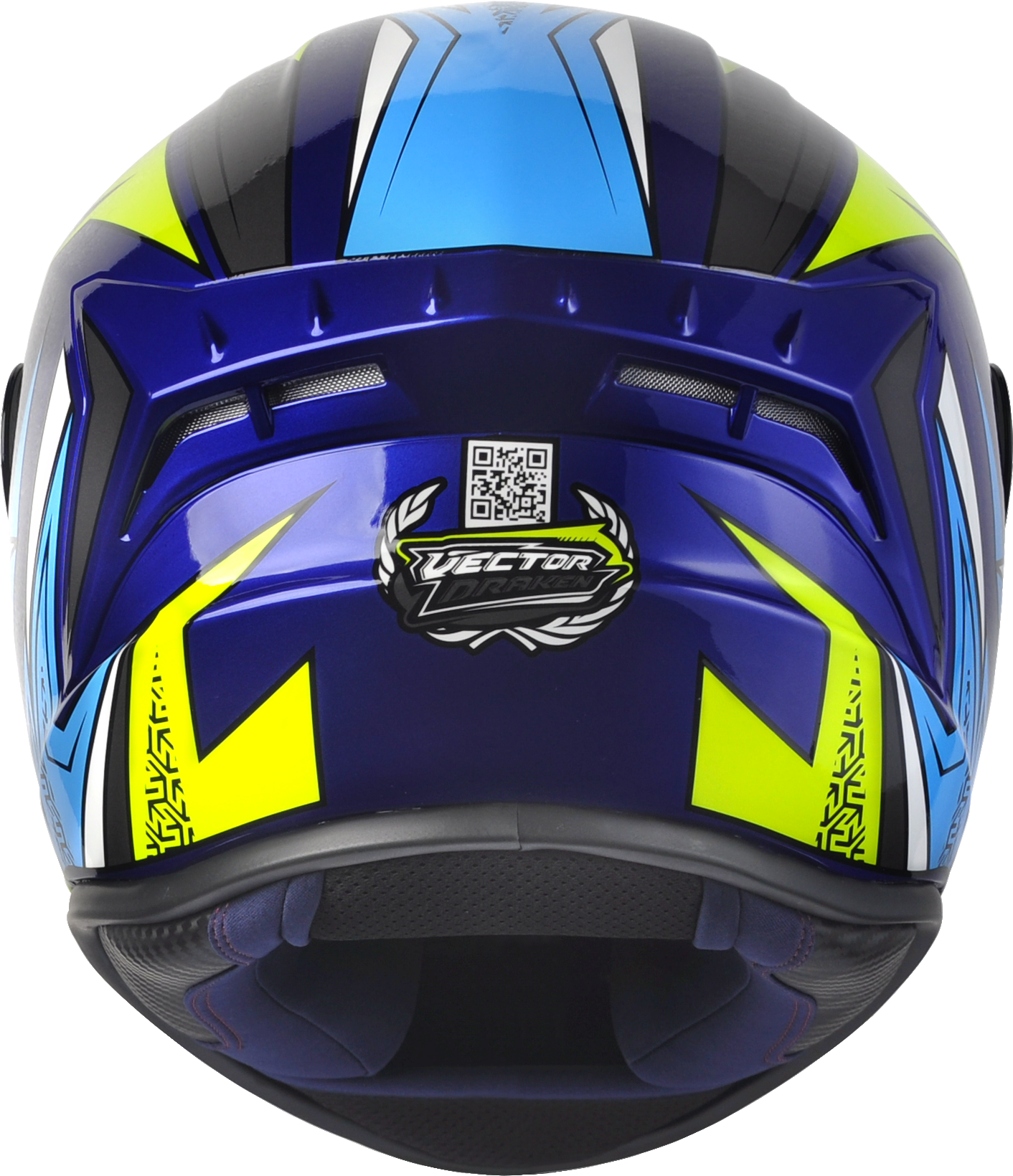 Capacete ASX Draken Vector Brilho Azul/Amarelo/Cinza