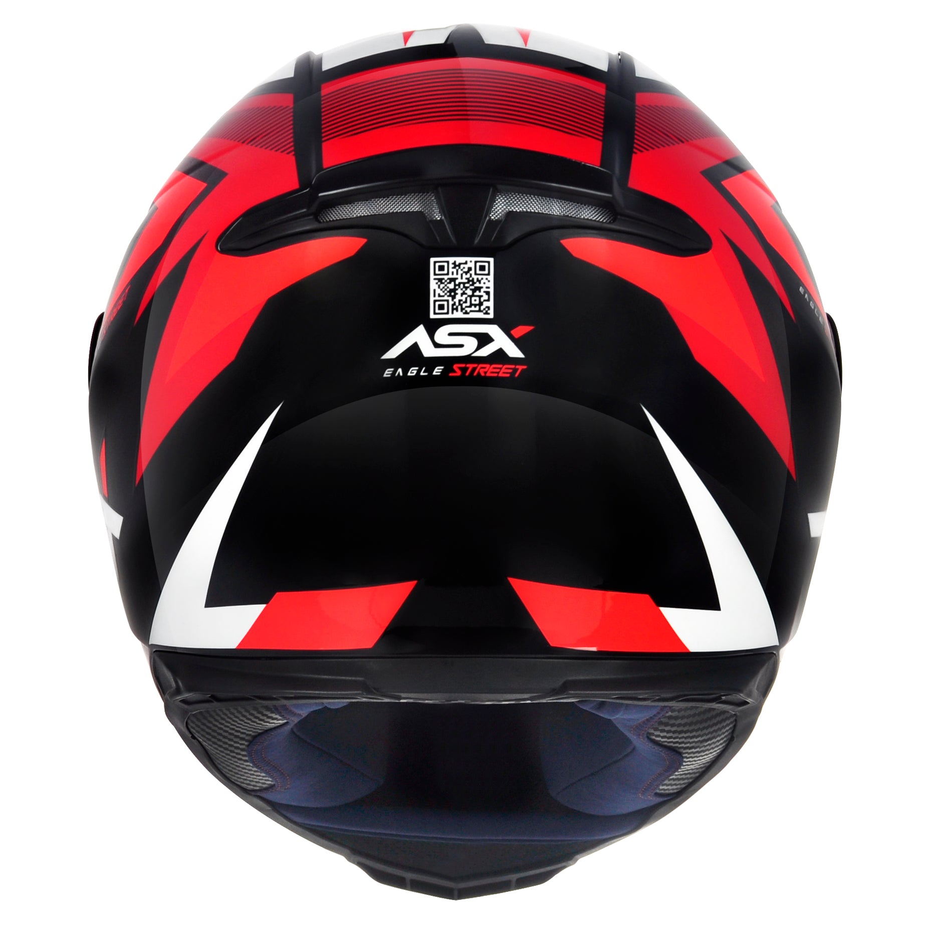 Capacete ASX Eagle Street Brilho Preto/Vermelho/Branco