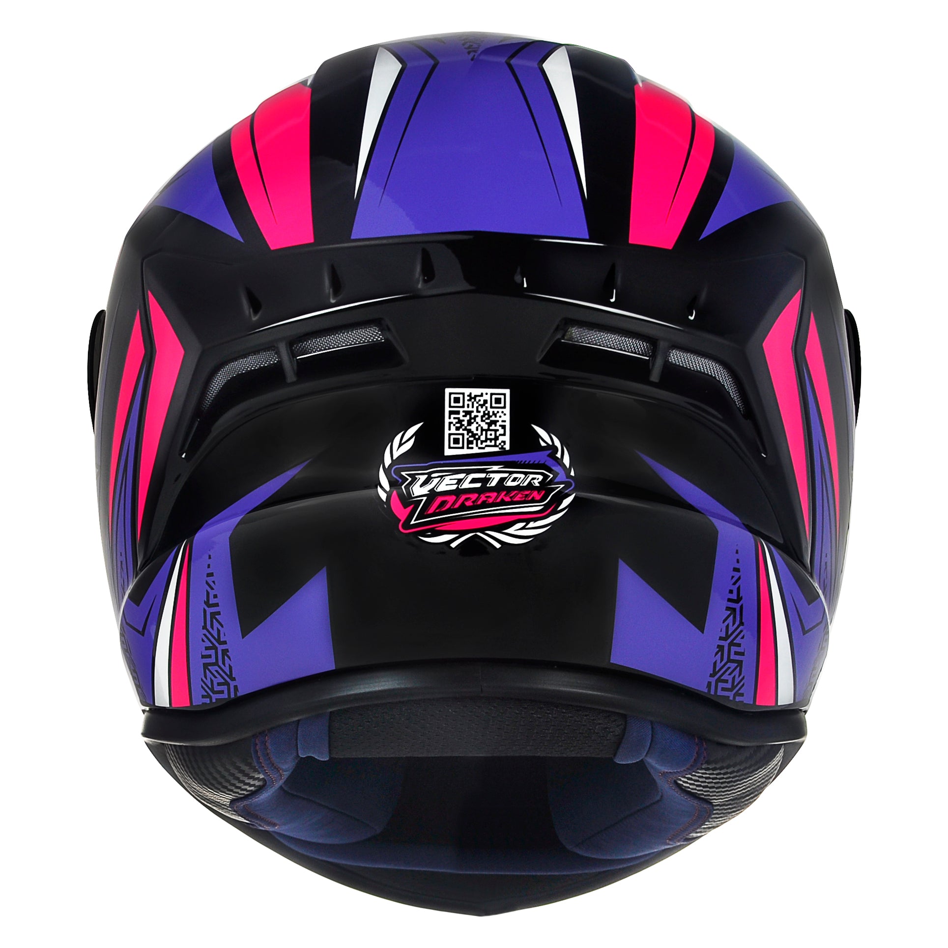 Capacete ASX Draken Vector Brilho Preto/Lilas/Rosa