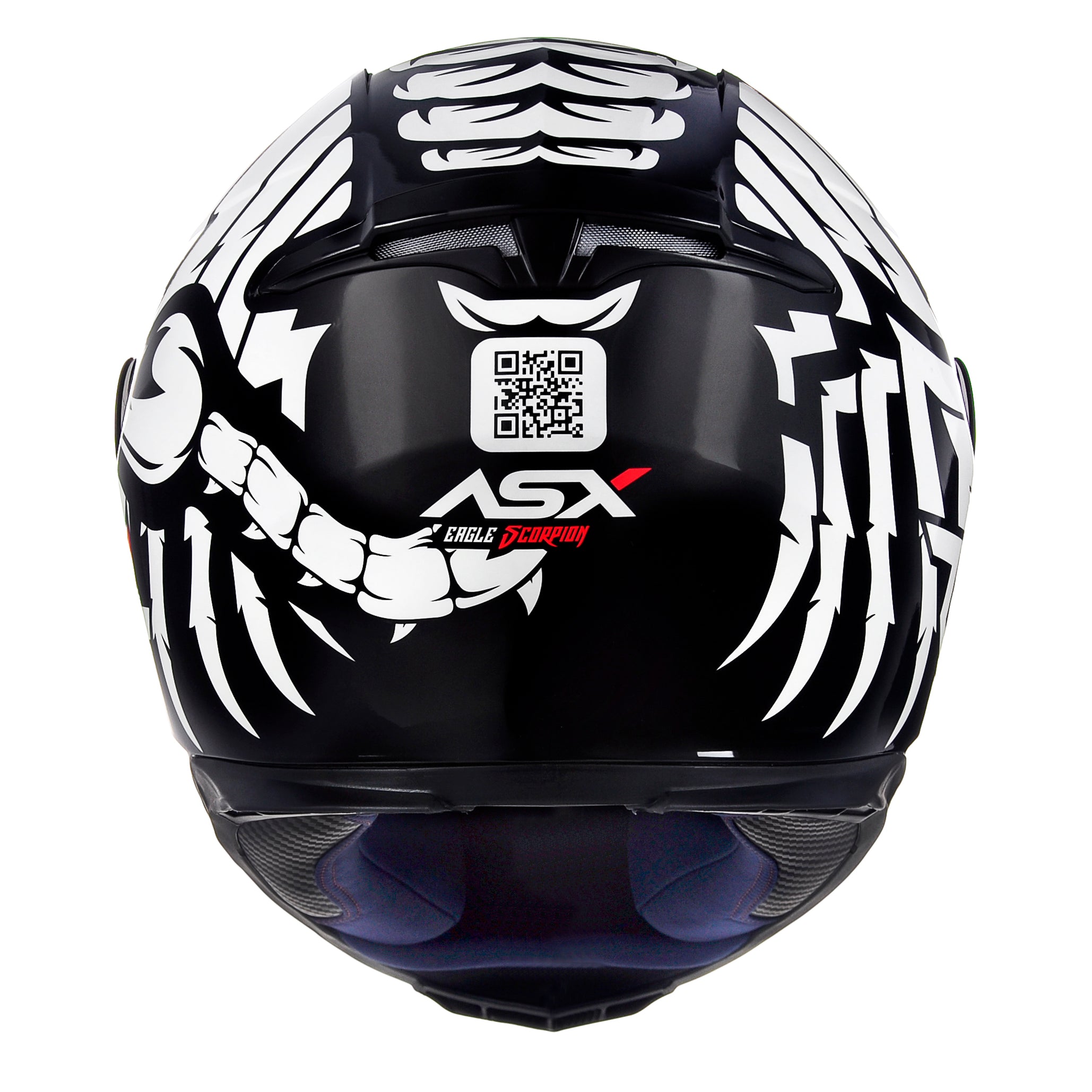 Capacete ASX Eagle Scorpion Brilho Preto/Branco/Vermelho