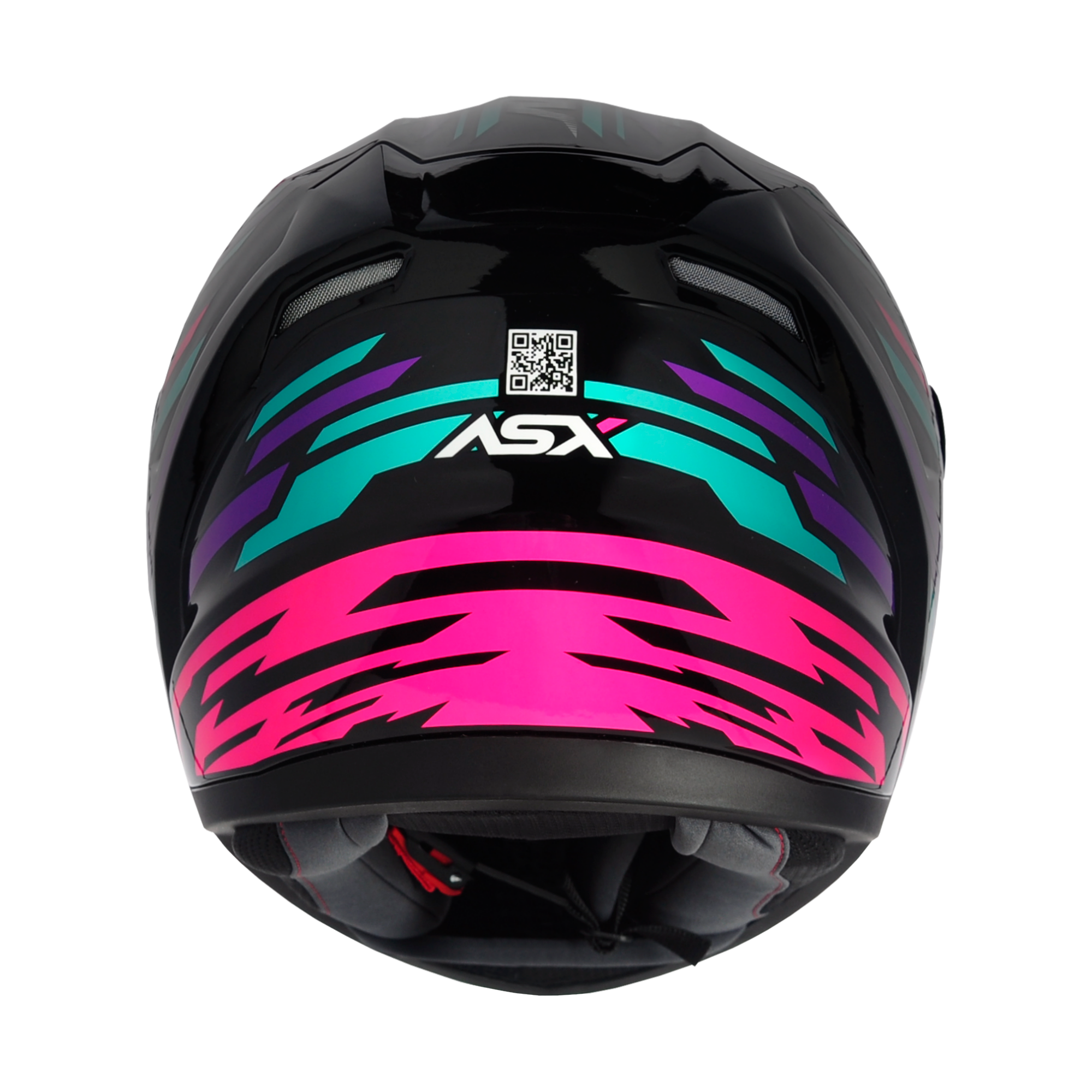 Capacete ASX City Arrow Brilho Preto/Tiffany/Roxo