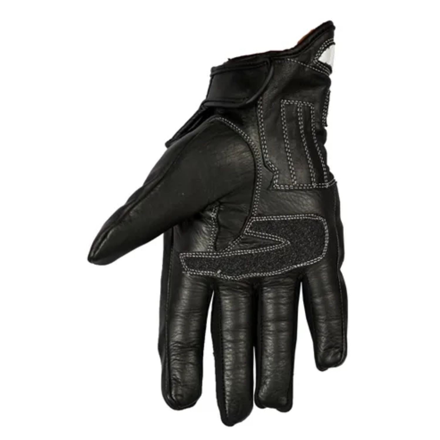 Luva de motoqueiro de couro GP Tech Verona Preto Branco Vermelho