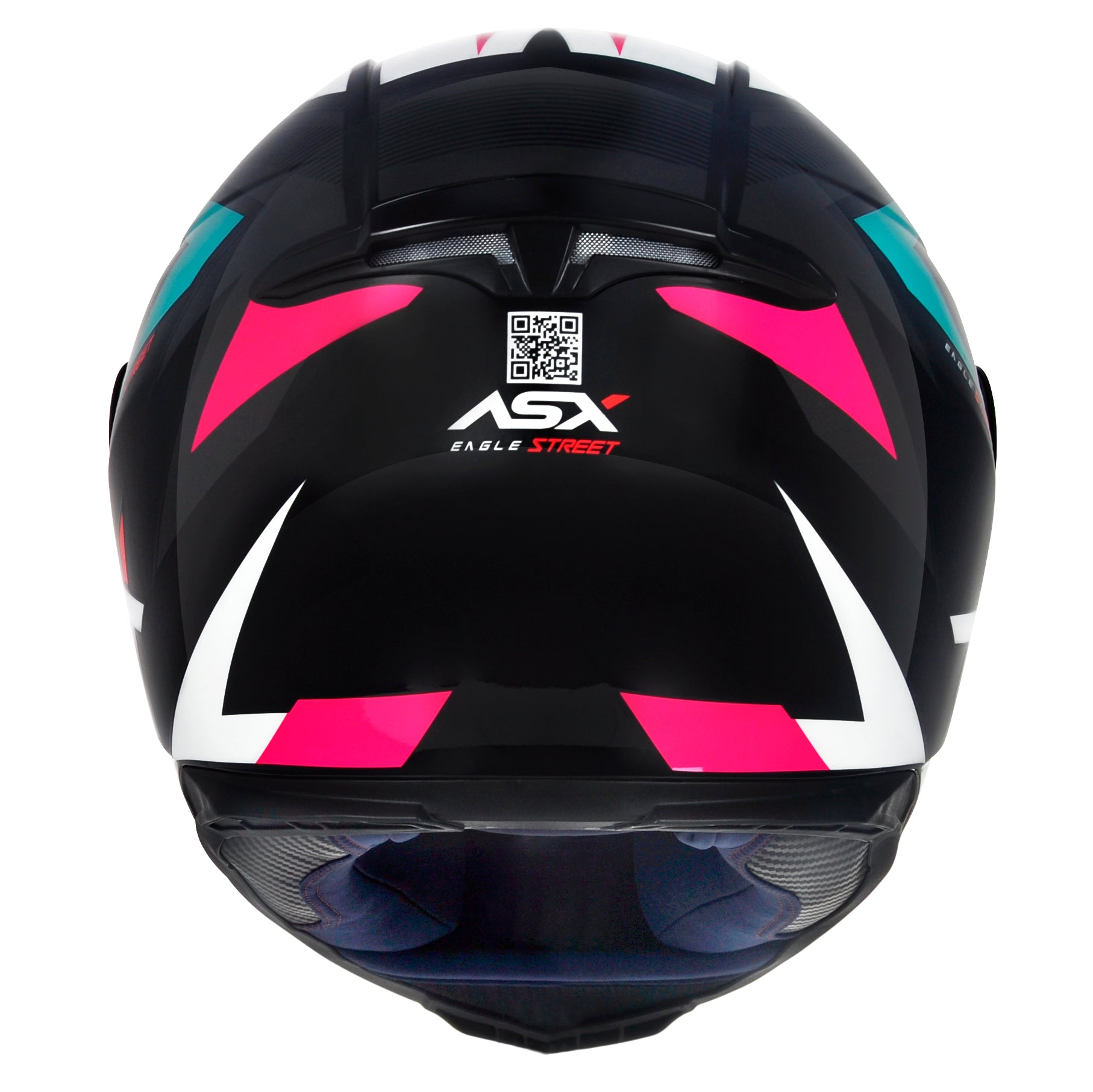Capacete ASX Eagle Street Brilho Preto/Tiffany/Rosa