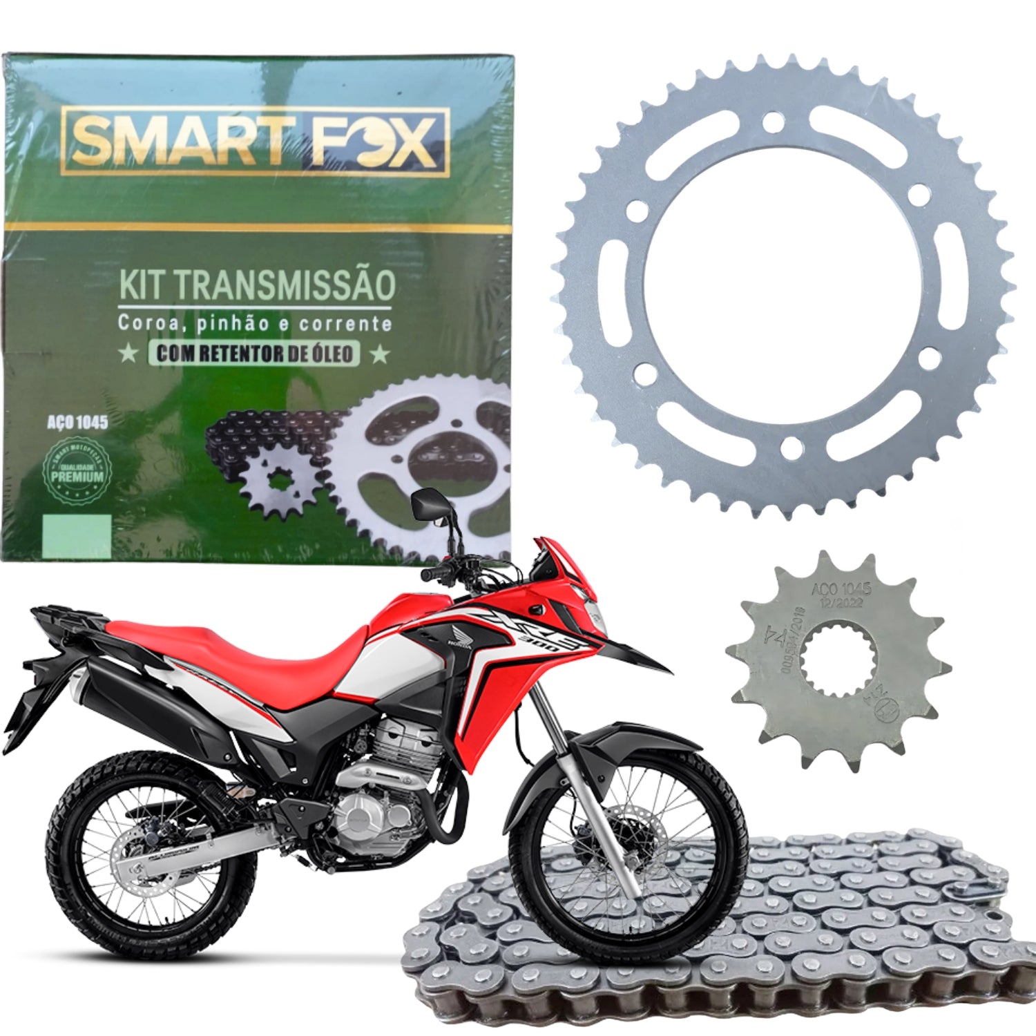 Kit Relação Transmissão Com Retentor Honda Xre 300 2009-2023