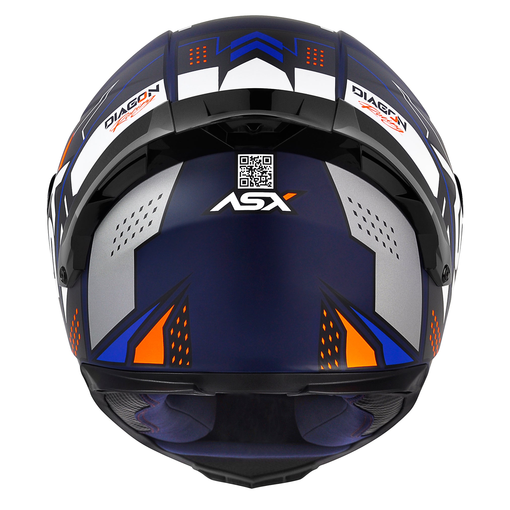 Capacete ASX Eagle Racing Diagon Fosco/Azul/Branco